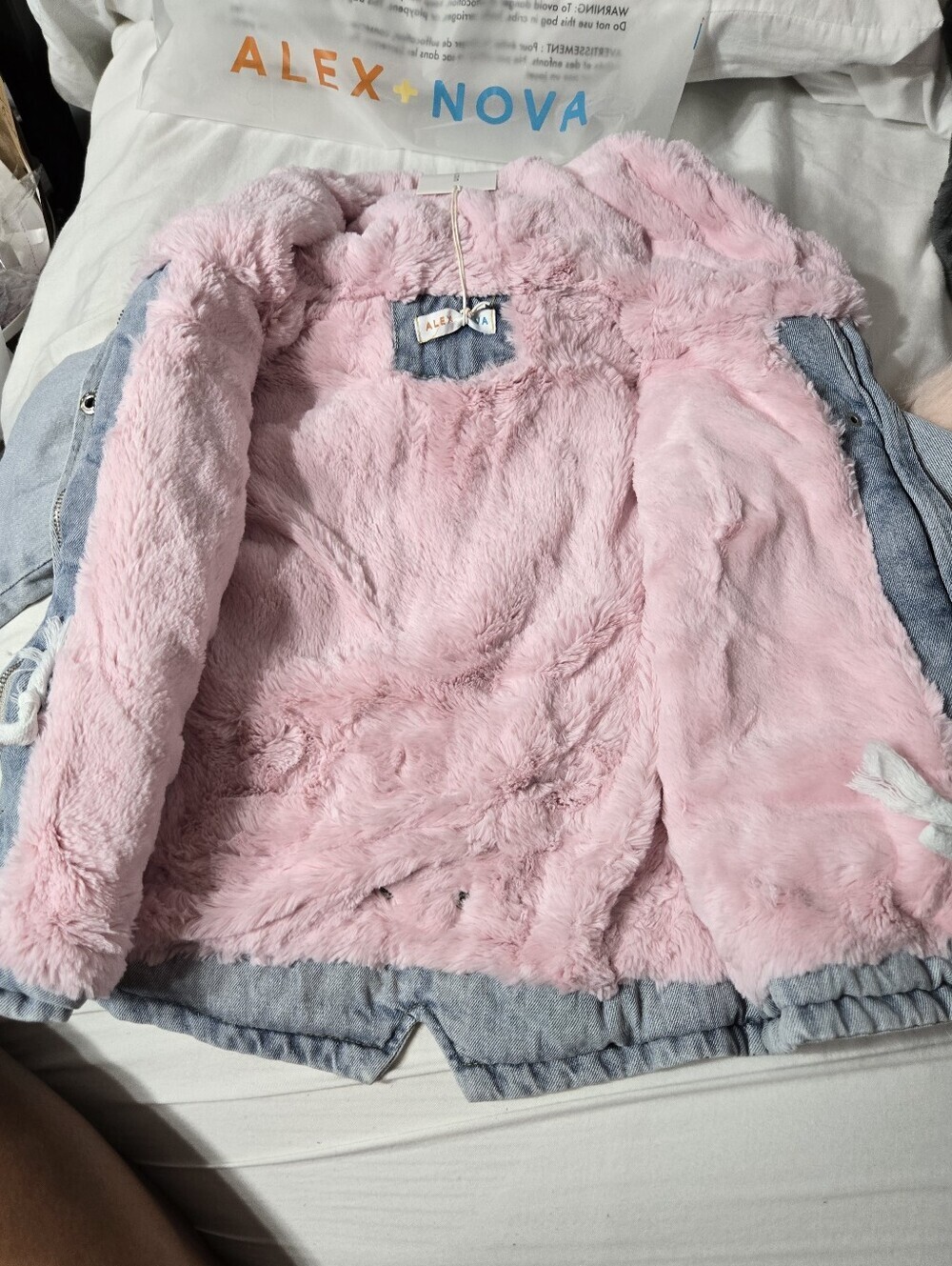 Alex + Nova Holly Oversized Denim Fur Hooded Winter Coat Jacket Multiple NWT - Picture 7 of 12